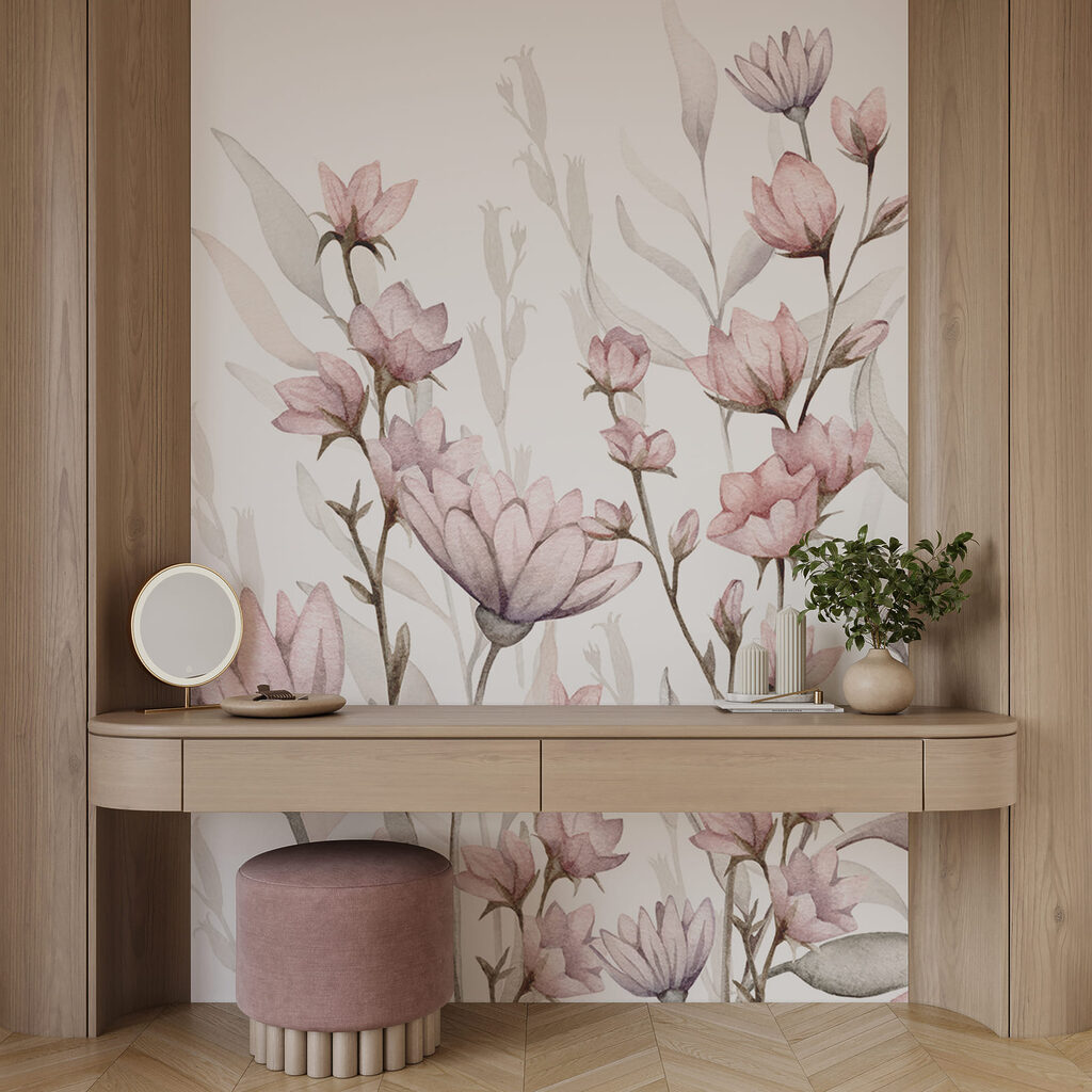 Dipinto di fiori e foglie