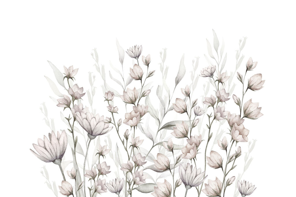 Painting of flowers and leaves