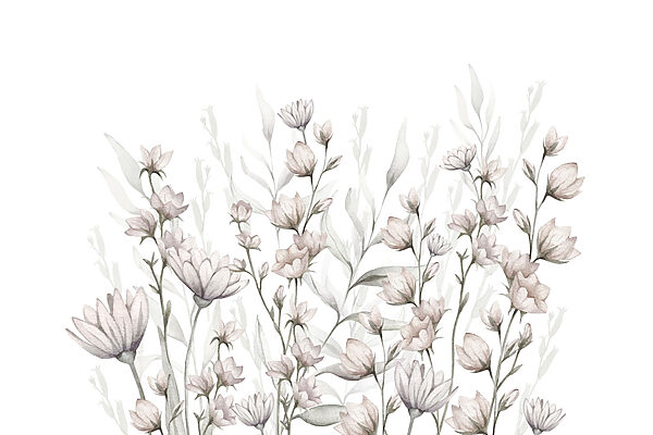 Painting of flowers and leaves