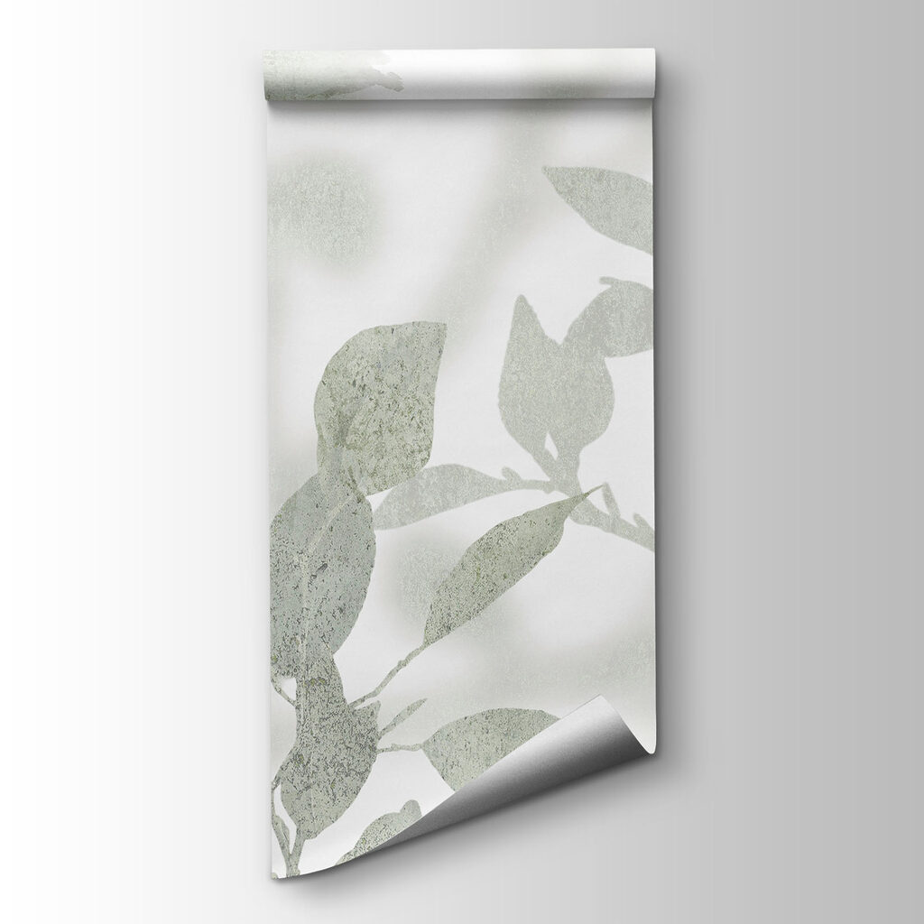White and gray background with leaves and brush strokes White and gray background with leaves and brush strokes