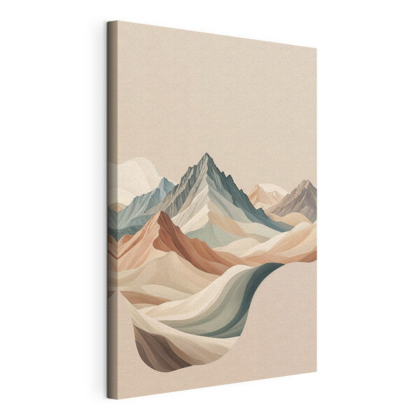Quadri Un dipinto raffigurante montagne dai colori diversi