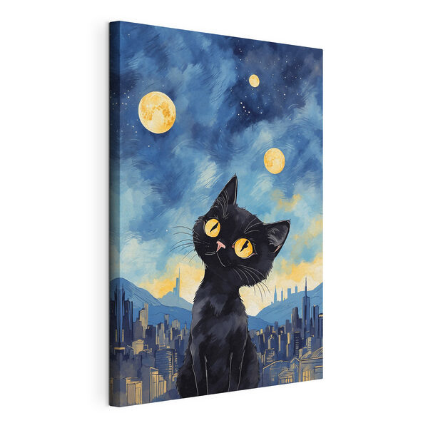 Quadri Un gatto che guarda la luna (COD: s38861) Quadri Quadri Un gatto che guarda la luna (COD: s38861)