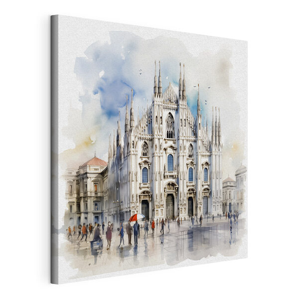 Quadri Un acquerello raffigurante un edificio con persone che passeggiano (COD: s38938) Quadri Quadri Un acquerello raffigurante un edificio con persone che passeggiano (COD: s38938)