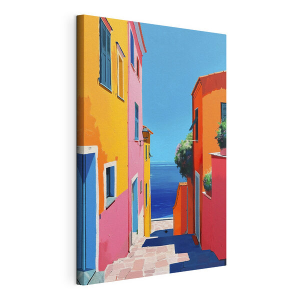 Quadri Edifici colorati e uno specchio d'acqua