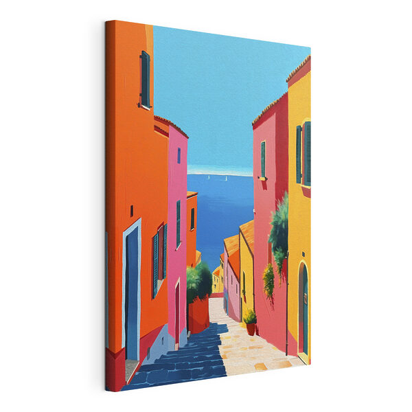 Quadri Edifici colorati e uno specchio d'acqua