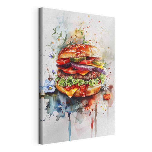 Quadri Acquerello raffigurante un hamburger (COD: s39699) Quadri Quadri Acquerello raffigurante un hamburger (COD: s39699)