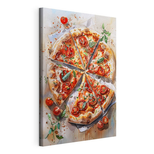 Quadri Quadri Acquerello raffigurante una pizza (COD: s39704)