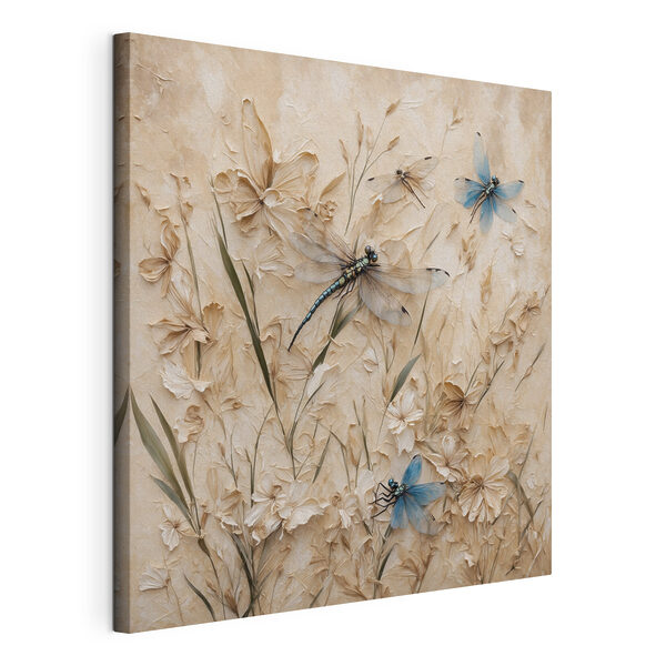 Quadri Libellule e fiori su un muro (COD: s39600) Quadri Quadri Libellule e fiori su un muro (COD: s39600)