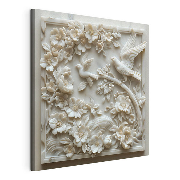 Quadri Scultura bianca raffigurante uccelli e fiori (COD: s39728) Quadri Quadri Scultura bianca raffigurante uccelli e fiori (COD: s39728)