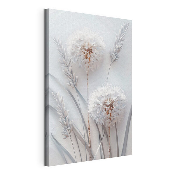 Quadri Fiore bianco con foglie bianche