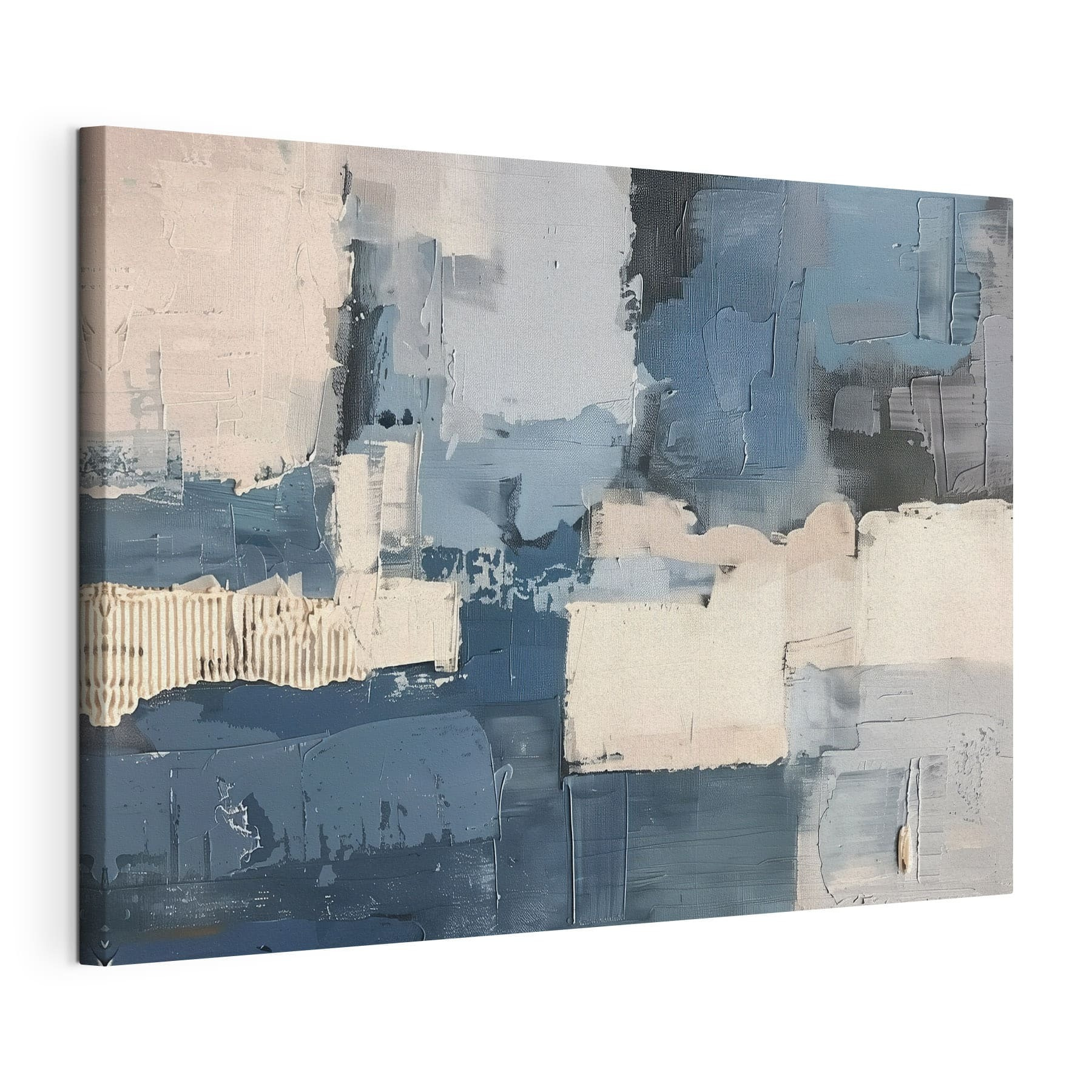 Painting of different shades of blue and white