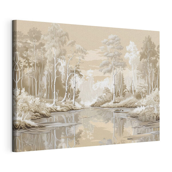 Quadri Quadri Fiume con alberi e piante (COD: s39978)