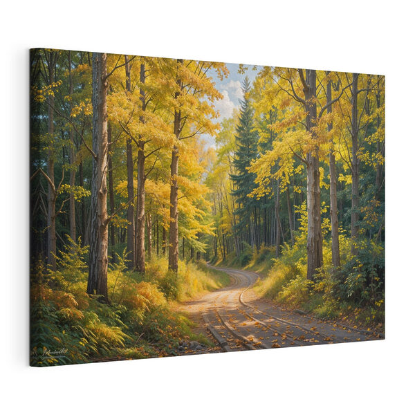 Quadri Strada che attraversa un bosco con foglie gialle (COD: s40031) Quadri Quadri Strada che attraversa un bosco con foglie gialle (COD: s40031)