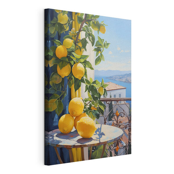Quadri Dipinto raffigurante dei limoni su un tavolo