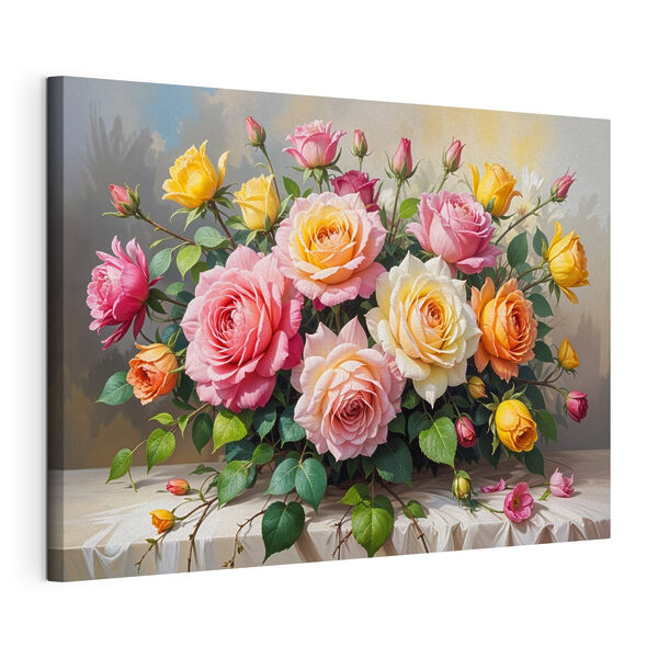 Mazzo di fiori su un tavolo Quadri Mazzo di fiori su un tavolo