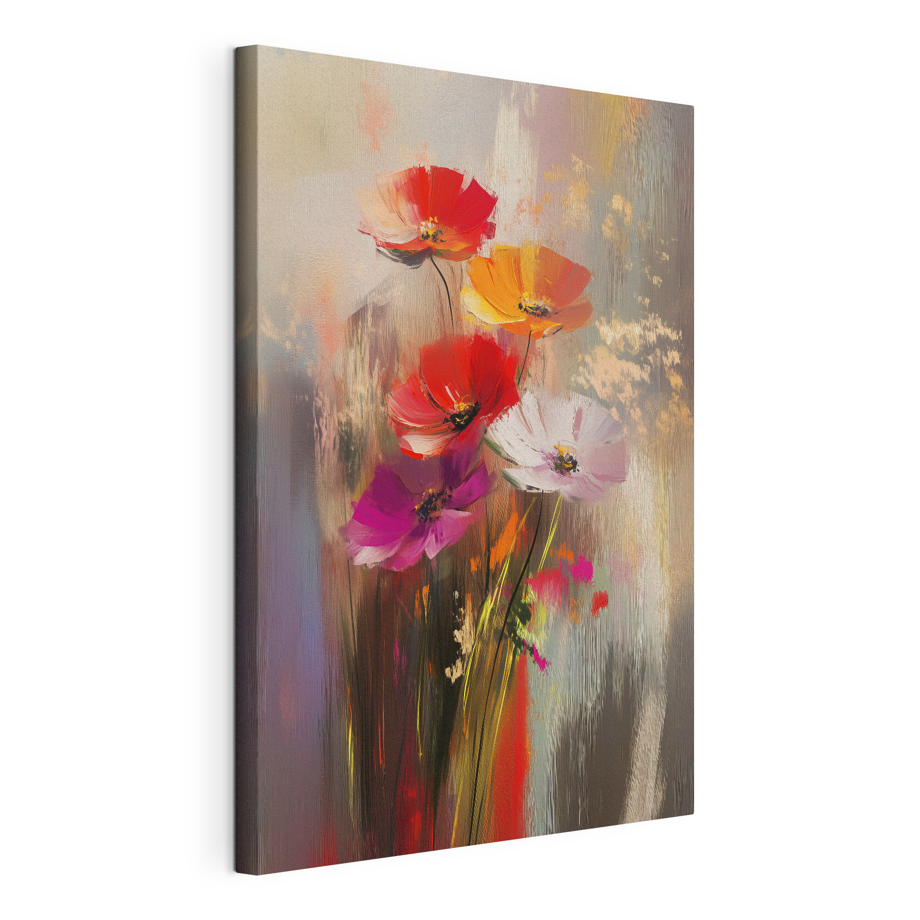Painting of flowers on a glass surface Painting of flowers on a glass surface