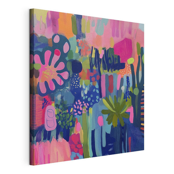 Dipinto dai colori vivaci raffigurante fiori e piante Quadri Dipinto dai colori vivaci raffigurante fiori e piante