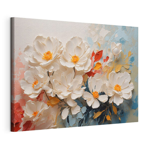 Quadri Mazzo di fiori bianchi con il centro giallo