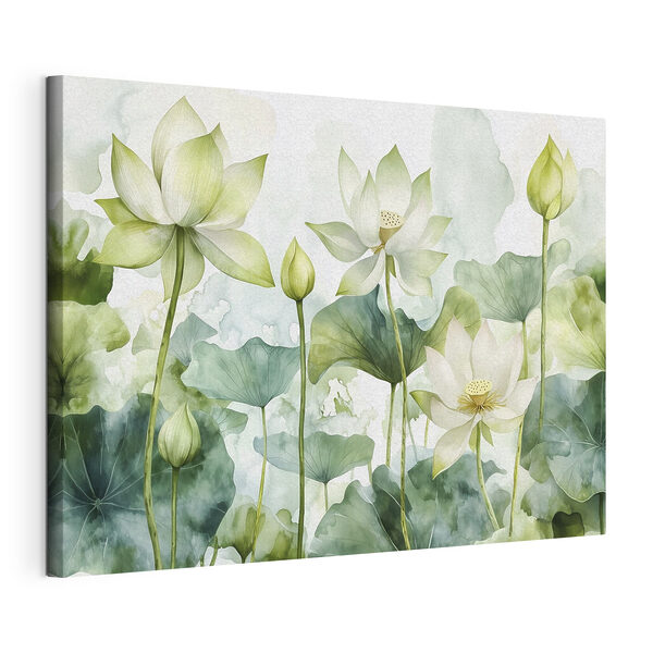 Quadri Dipinto raffigurante fiori bianchi e foglie verdi (COD: s41226) Quadri Quadri Dipinto raffigurante fiori bianchi e foglie verdi (COD: s41226)