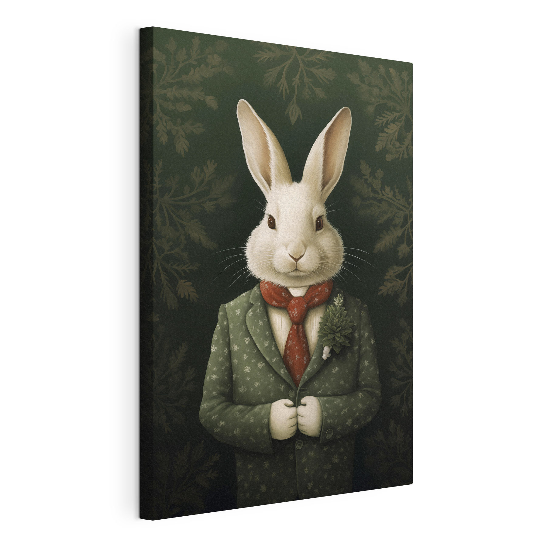 Rabbit wearing a suit and tie