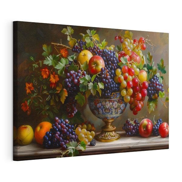 Quadri Un dipinto raffigurante della frutta in un vaso