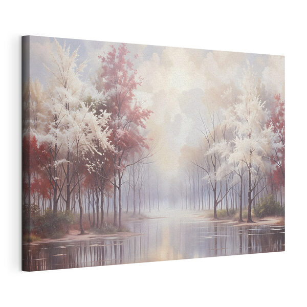 Quadri Quadri Specchio d'acqua con alberi e cielo nuvoloso (COD: s41720)