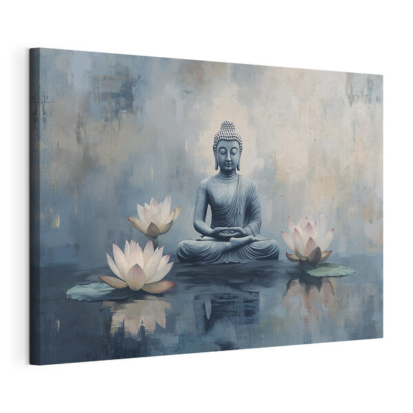 Quadri Statua di un Buddha seduto nella posizione del loto, circondato dall'acqua