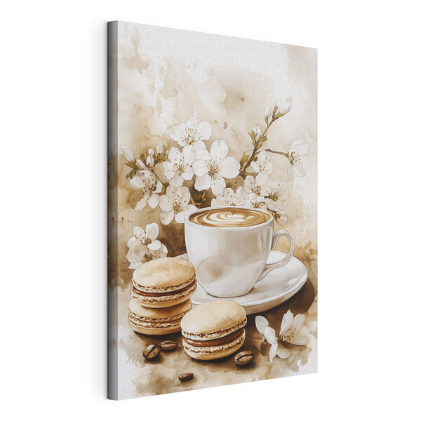 Quadri Una tazza di caffè e dei macarons