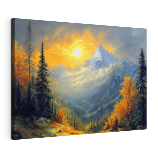 Quadri Quadri Paesaggio montano con alberi e nuvole (COD: s42006)