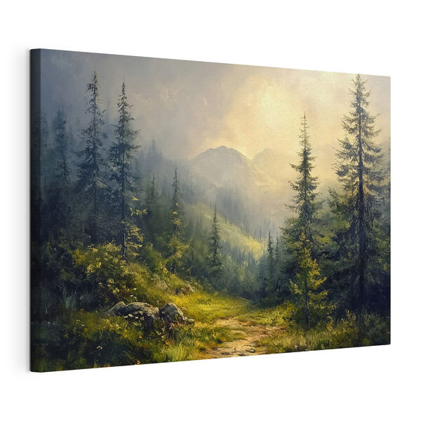 Quadri Painting of a forest with mountains and trees (COD: s42019)