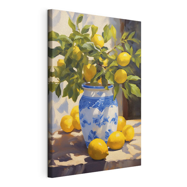 Quadri Quadri Dipinto raffigurante dei limoni in un vaso (COD: s41790)