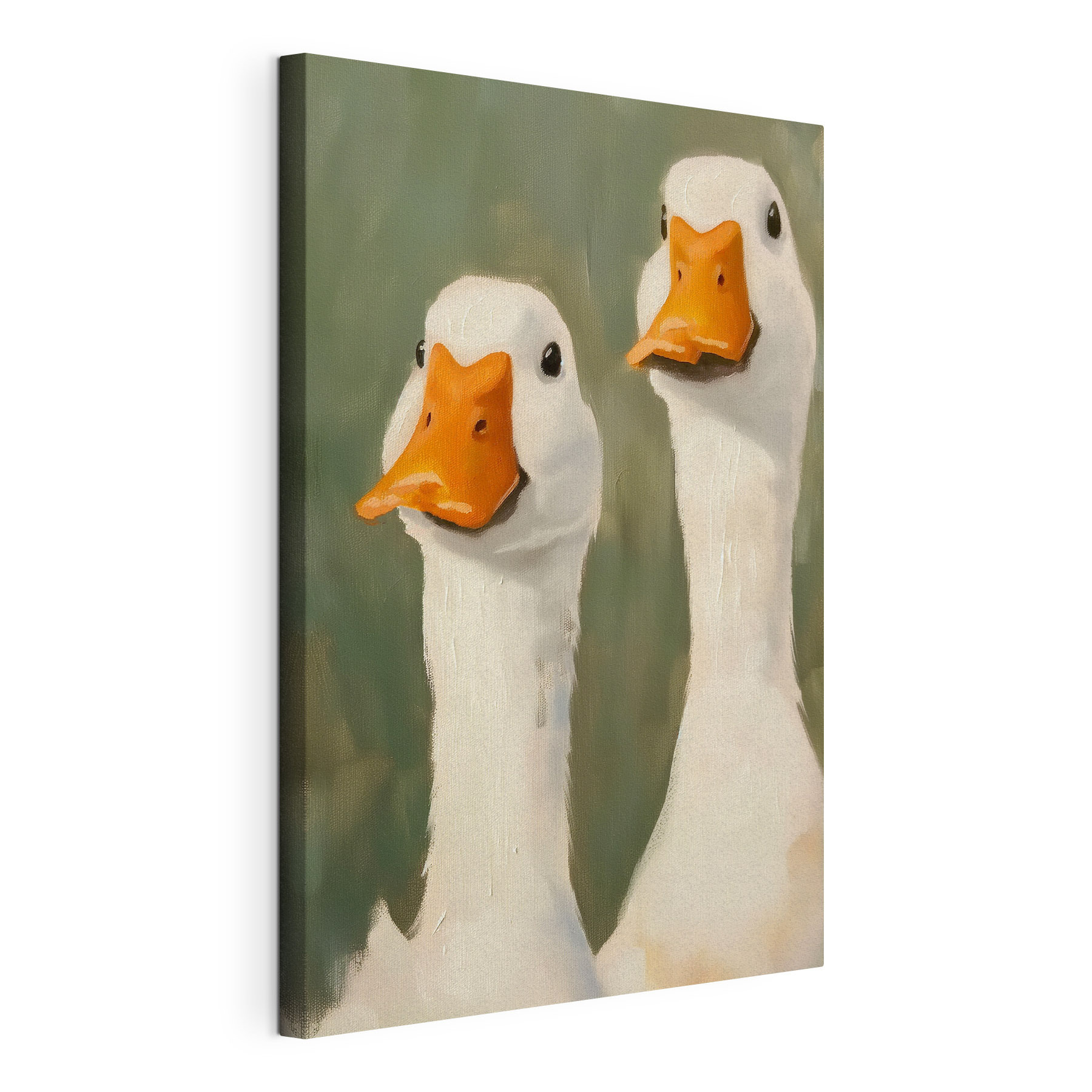 Painting of two white ducks