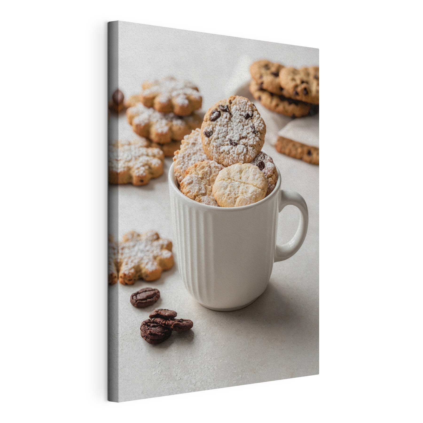 Cup of cookies with powdered sugar