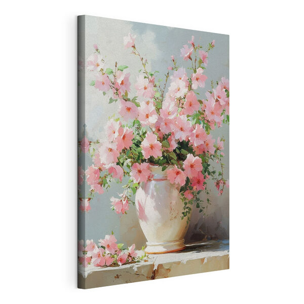 Vaso con fiori rosa Quadri Vaso con fiori rosa