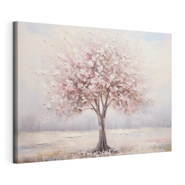 Quadri Dipinto raffigurante un albero con fiori rosa