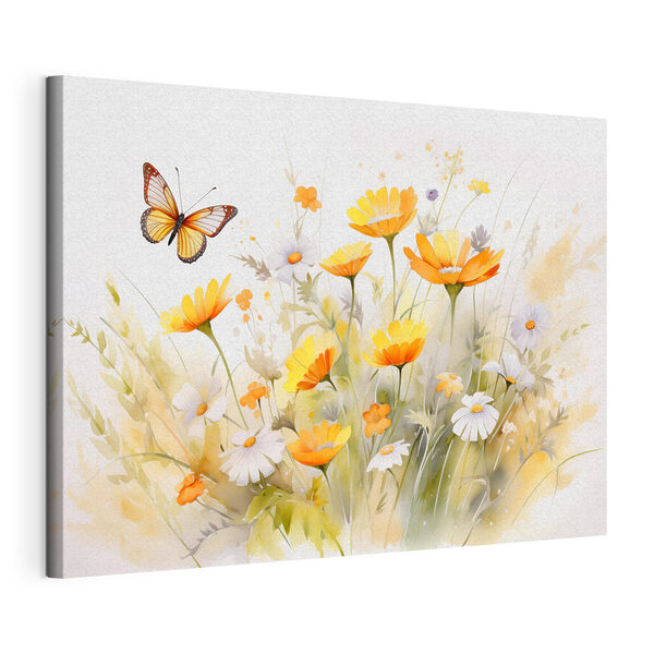 Quadri Una farfalla che vola sopra dei fiori gialli e bianchi (COD: s42714) Quadri Quadri Una farfalla che vola sopra dei fiori gialli e bianchi (COD: s42714)