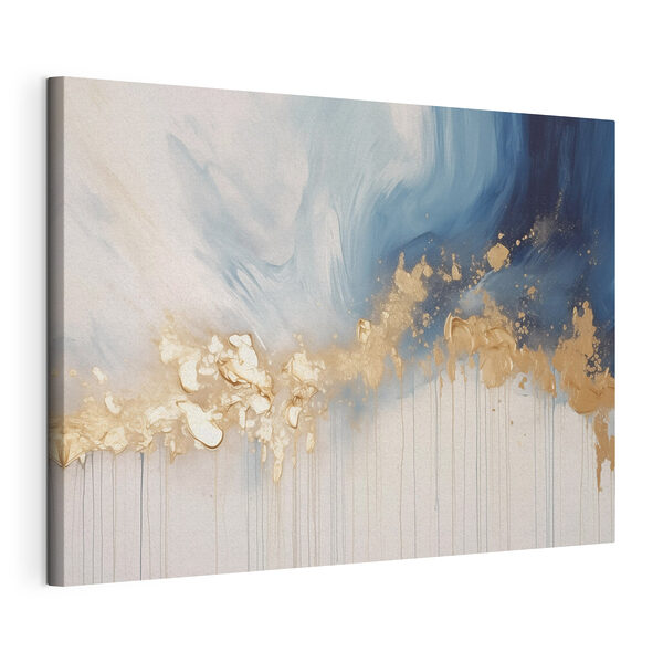 Quadri Onde astratte di blu e crema