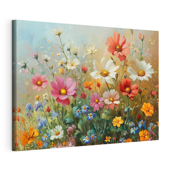 Dipinto di fiori in un campo