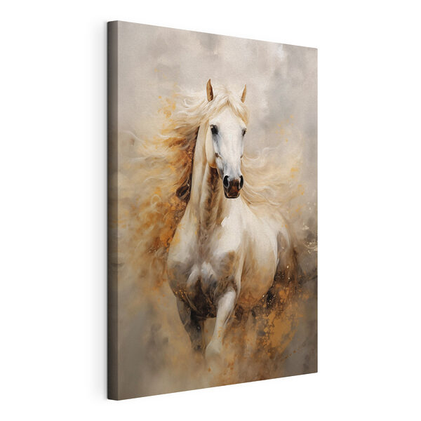 Quadri Dipinto raffigurante un cavallo bianco dalla lunga criniera (COD: s42932) Quadri Quadri Dipinto raffigurante un cavallo bianco dalla lunga criniera (COD: s42932)