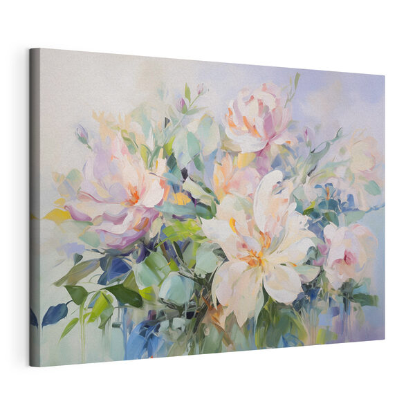 Quadri Dipinto di fiori su sfondo blu