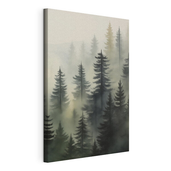 Quadri Quadri Foresta nebbiosa con alberi (COD: s43573)