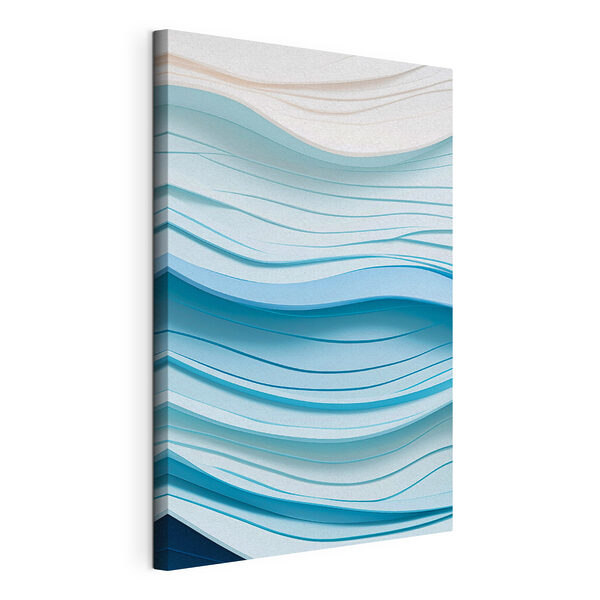 Linee ondulate blu e bianche Quadri Linee ondulate blu e bianche