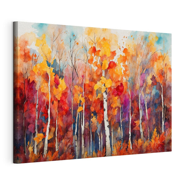 Quadri Acquerello raffigurante alberi con foglie arancioni e viola (COD: s43447) Quadri Quadri Acquerello raffigurante alberi con foglie arancioni e viola (COD: s43447)