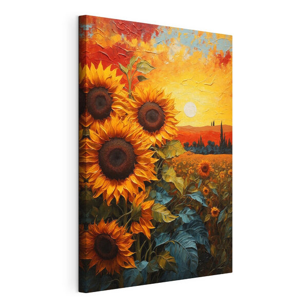 Quadri Quadri Dipinto di girasoli in un campo (COD: s43460)