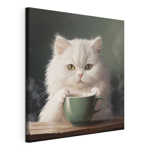 Quadri Gatto con una tazza in mano (COD: s44032) Quadri Quadri Gatto con una tazza in mano (COD: s44032)