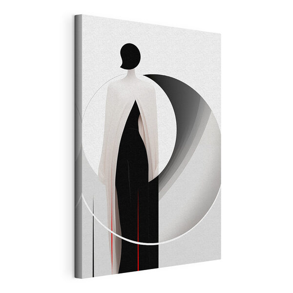 Donna con un abito bianco e nero Quadri Donna con un abito bianco e nero