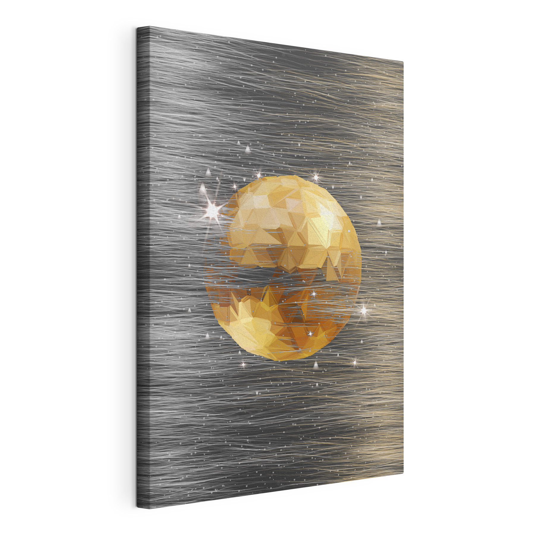 Geometric orb in swirling background