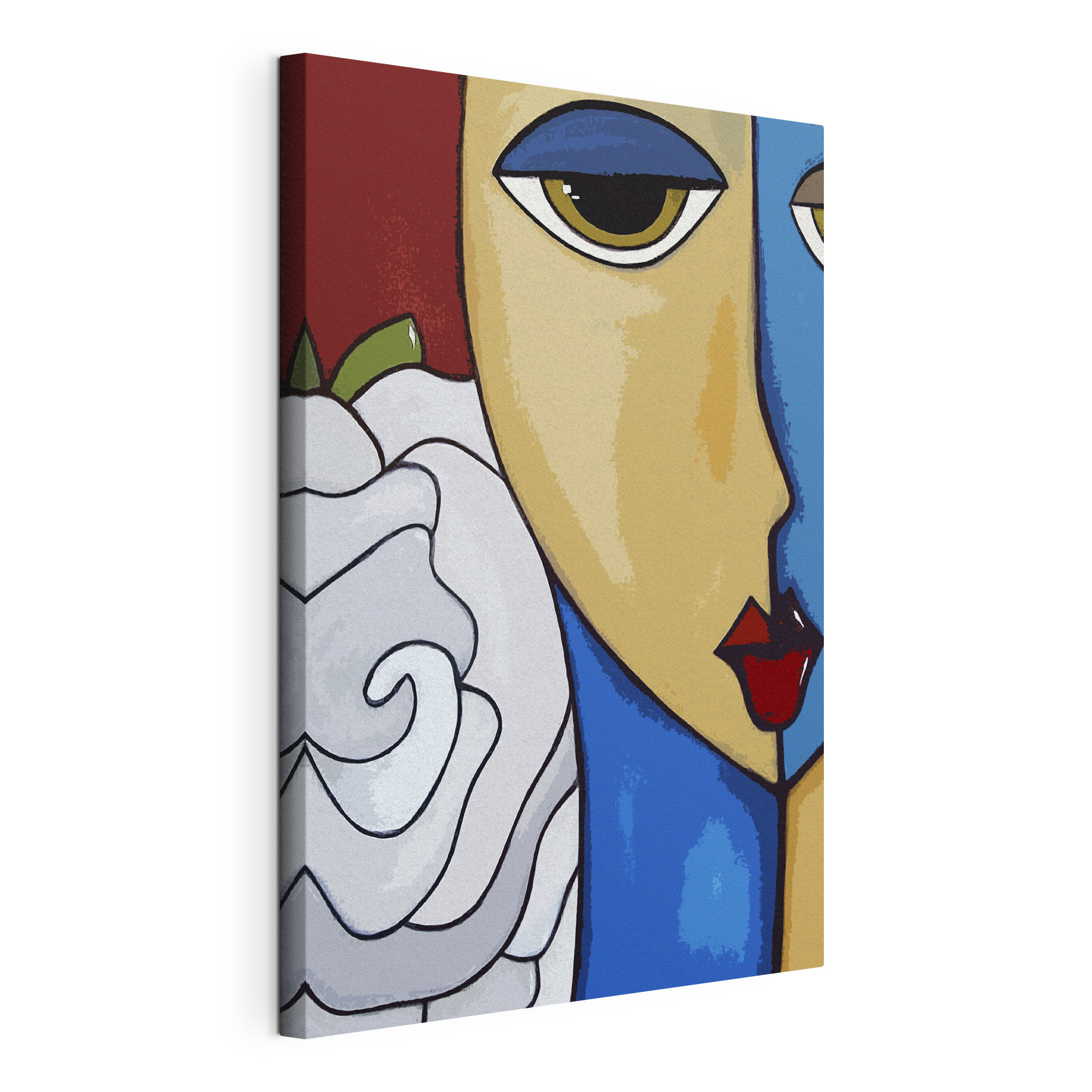 A painting of a woman's face A painting of a woman's face