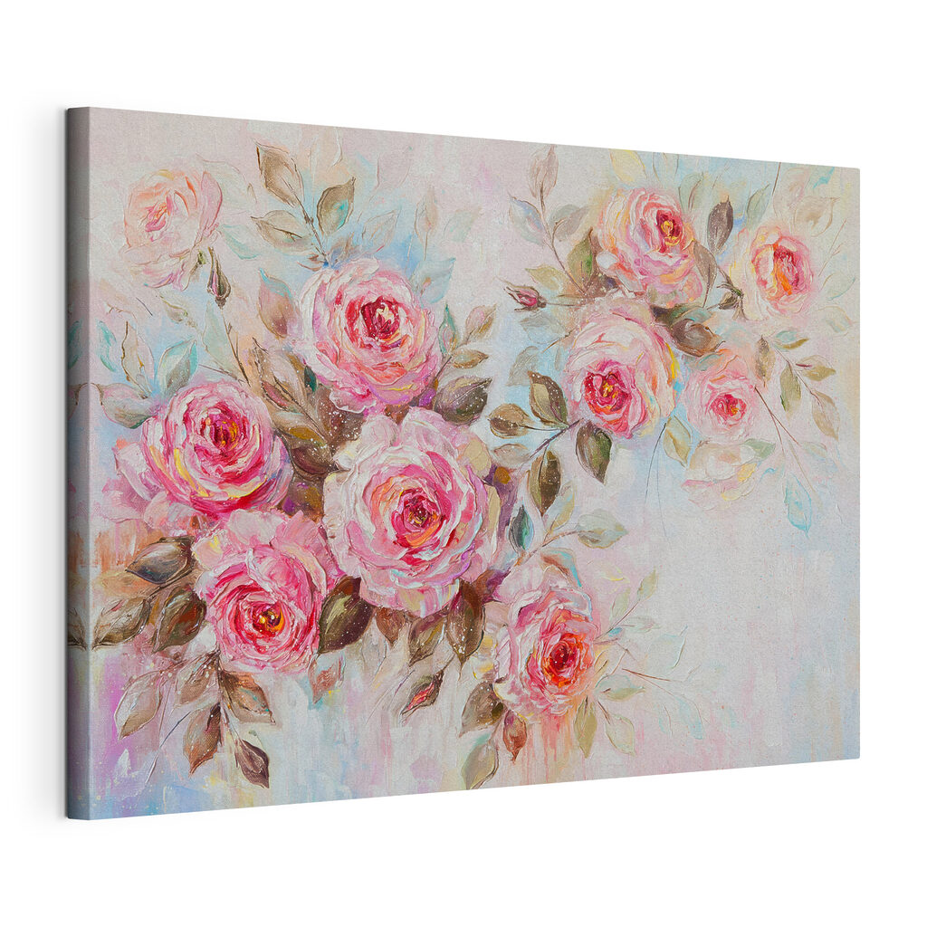 A painting of pink roses A painting of pink roses
