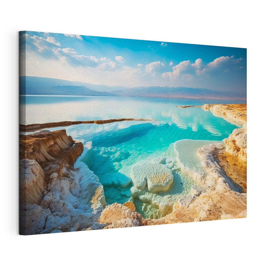 A body of water with rocks and blue sky A body of water with rocks and blue sky
